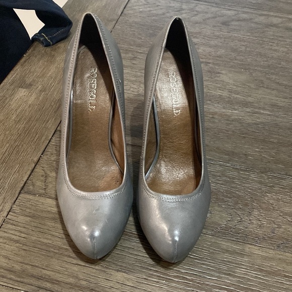 ROSEGOLD Grey Studded heel almond toe shoes | 38 1/2 / 8 1/2 - Picture 10 of 12